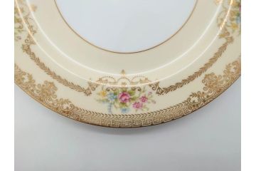 オールドノリタケ　NORITAKE　金彩　ゴールドのデザインが高級感を高めるプレート6枚セット(花、フラワー、皿、洋食器)(R-074125)