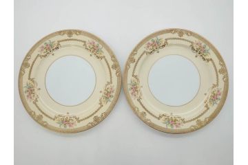 オールドノリタケ　NORITAKE　金彩　ゴールドのデザインが高級感を高めるプレート6枚セット(花、フラワー、皿、洋食器)(R-074125)