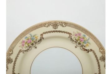 オールドノリタケ　NORITAKE　金彩　ゴールドのデザインが高級感を高めるプレート5枚セット(花、フラワー、皿、洋食器)(R-074126)