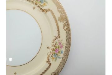 オールドノリタケ　NORITAKE　金彩　ゴールドのデザインが高級感を高めるプレート5枚セット(花、フラワー、皿、洋食器)(R-074126)