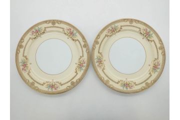 オールドノリタケ　NORITAKE　金彩　ゴールドのデザインが高級感を高めるプレート5枚セット(花、フラワー、皿、洋食器)(R-074126)