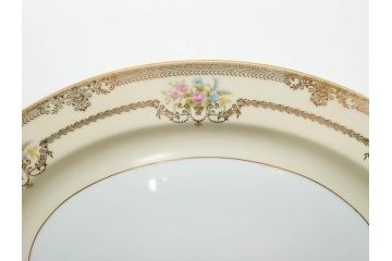 オールドノリタケ　NORITAKE　金彩　幅広いシーンで活躍してくれるオーバルプレート&グレービーボート&ボウルセット(花、フラワー、皿、洋食器、ソースボート、グレイビー)(R-074127)