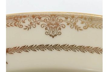 オールドノリタケ　NORITAKE　金彩　幅広いシーンで活躍してくれるオーバルプレート&グレービーボート&ボウルセット(花、フラワー、皿、洋食器、ソースボート、グレイビー)(R-074127)