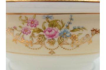 オールドノリタケ　NORITAKE　金彩　幅広いシーンで活躍してくれるオーバルプレート&グレービーボート&ボウルセット(花、フラワー、皿、洋食器、ソースボート、グレイビー)(R-074127)