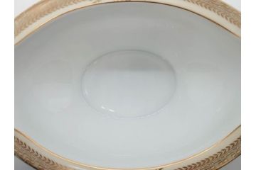 オールドノリタケ　NORITAKE　金彩　幅広いシーンで活躍してくれるオーバルプレート&グレービーボート&ボウルセット(花、フラワー、皿、洋食器、ソースボート、グレイビー)(R-074127)