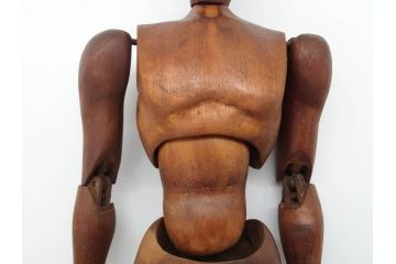フランスビンテージ　木製　色々なポージングができるデッサン人形(デッサン用ドール、人形模型、ウッドマネキン、可動式、モデル人形、ヴィンテージ)(R-074128)