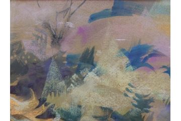 真作　赤石文雄　「悠」　8号　躍動感のある色使いに思わず見惚れてしまうパステル画(馬の親子、動物、ウマ、うま、絵画、額装、箱付き)(R-074130)