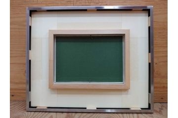 【真作】 京都　日本画家　井上富夫　「花菖蒲」(共シール、絵画、額装、箱付き)(R-074131)