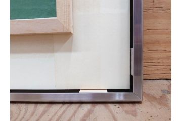 【真作】 京都　日本画家　井上富夫　「花菖蒲」(共シール、絵画、額装、箱付き)(R-074131)