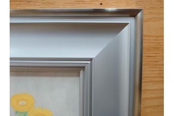 真作　京都　日本画家　井上富夫　「福寿草」(共シール、絵画、額装、箱付き)(R-074132)