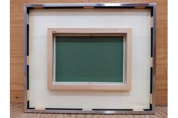 真作　京都　日本画家　井上富夫　「福寿草」(共シール、絵画、額装、箱付き)(R-074132)