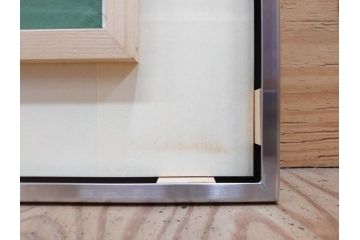 真作　京都　日本画家　井上富夫　「福寿草」(共シール、絵画、額装、箱付き)(R-074132)