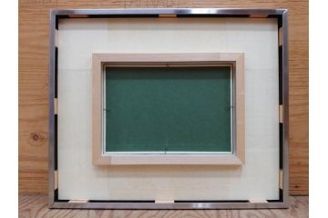 真作　京都　日本画家　井上富夫　「薊」(アザミ、共シール、絵画、額装、箱付き)(R-074133)
