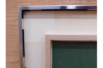真作　京都　日本画家　井上富夫　「薊」(アザミ、共シール、絵画、額装、箱付き)(R-074133)