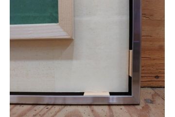 真作　京都　日本画家　井上富夫　「薊」(アザミ、共シール、絵画、額装、箱付き)(R-074133)