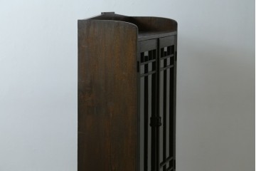 和製アンティーク　上手物!!　栓材　象嵌入り　扉のデザインが目を引く本箱　(R-074142)