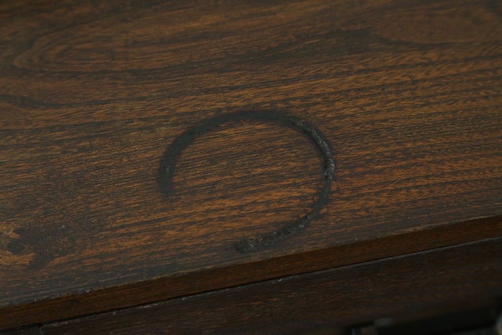 和製アンティーク　上手物!!　栓材　象嵌入り　扉のデザインが目を引く本箱　(R-074142)