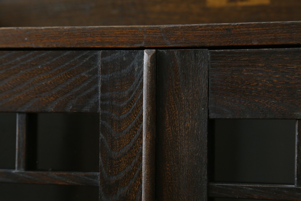 和製アンティーク　上手物!!　栓材　象嵌入り　扉のデザインが目を引く本箱　(R-074142)