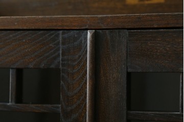 和製アンティーク　上手物!!　栓材　象嵌入り　扉のデザインが目を引く本箱　(R-074142)