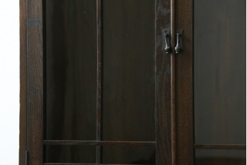 和製アンティーク　上手物!!　栓材　象嵌入り　扉のデザインが目を引く本箱　(R-074142)