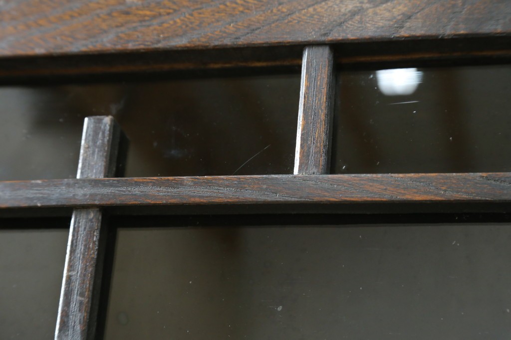 和製アンティーク　上手物!!　栓材　象嵌入り　扉のデザインが目を引く本箱　(R-074142)