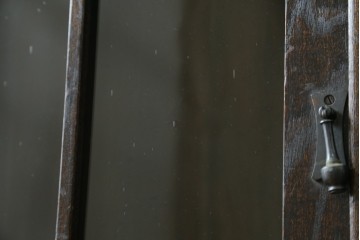 和製アンティーク　上手物!!　栓材　象嵌入り　扉のデザインが目を引く本箱　(R-074142)