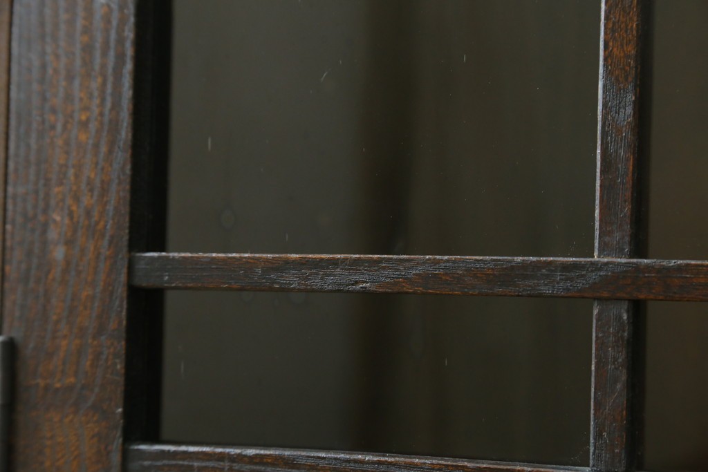 和製アンティーク　上手物!!　栓材　象嵌入り　扉のデザインが目を引く本箱　(R-074142)