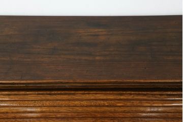 イギリスアンティーク　オーク材　たっぷりな収納力が魅力的!! シックな佇まいのロールトップデスク(両袖机、ニーホールデスク、ワークデスク、在宅用、在宅ワーク、英国)(R-074149)