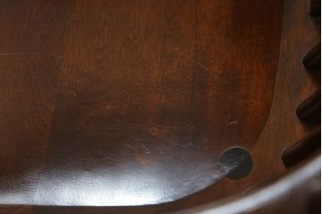 中古　美品!!　松本民芸家具　#44A型　シックな色合いとクラシカルな佇まいが魅力のウィンザーチェア(ウインザーチェア、アームチェア、板座チェア、ダイニングチェア、椅子、イス)(定価約20万円)(R-074150)