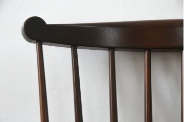中古　美品!!　松本民芸家具　♯508D型　シックな佇まいが魅力のウィンザーチェア(ウインザーチェア、アームチェア、板座チェア、ダイニングチェア、椅子、イス)(定価約16万円)(R-074151)