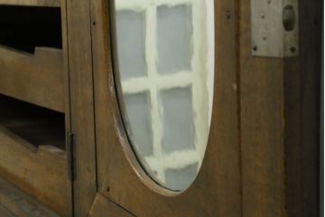 和製アンティーク　大正ロマン!!　タモ材　玉杢　古い洋館の象嵌入り和服タンス(衣装箪笥、着物箪笥、収納箪笥、洋服タンス、チェスト)(R-074153)