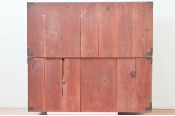 和製アンティーク　桜丸金具　年月を経た風合いが魅力的な重ね米沢箪笥(重ね箪笥、収納箪笥、衣装箪笥、小箪笥、時代箪笥)(R-074160)