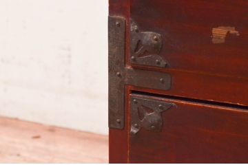 和製アンティーク　桜丸金具　年月を経た風合いが魅力的な米沢箪笥ローボード(時代箪笥、収納箪笥、引き出し、ローチェスト、テレビ台、テレビボード)(R-074161)