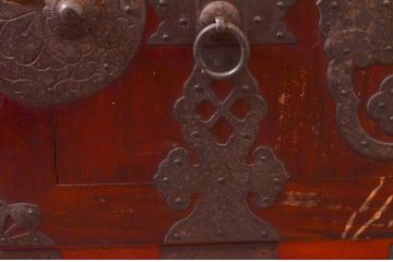 和製アンティーク　桜丸金具　年月を経た風合いが魅力的な米沢箪笥ローボード(時代箪笥、収納箪笥、引き出し、ローチェスト、テレビ台、テレビボード)(R-074161)