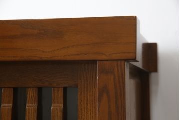 中古　ニレ材　明るく艶のある木の色味が美しい二段重ね水屋箪笥(食器棚、戸棚、収納棚、キャビネット、重ねタンス)(R-074163)