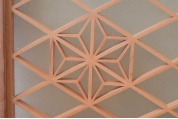 ビンテージ建具　両面ガラス　上品な和を演出する組子欄間1枚(明り取り、明かり取り、ヴィンテージ)(R-074166)