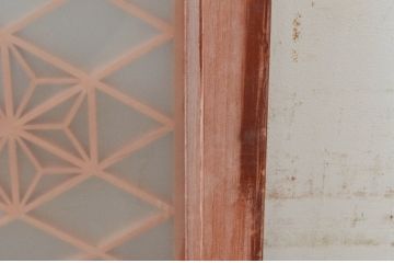 ビンテージ建具　両面ガラス　上品な和を演出する組子欄間1枚(明り取り、明かり取り、ヴィンテージ)(R-074166)