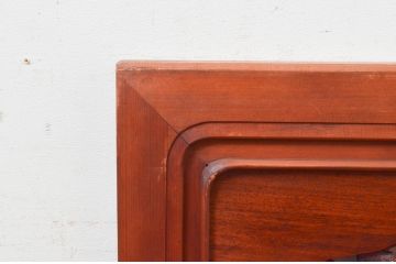 アンティーク建具　激レア　希少!!　最高級　山本博作　漆塗り　楠(クス)材　紅葉・宝珠　緻密で豪華な太鼓(だだいこ・楽太鼓)の彫りに目を奪われる彫刻欄間1枚(明り取り、明かり取り、在銘有り)(R-074167)