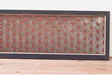 アンティーク建具　和モダンなインテリアにおすすめの組子欄間1枚(明り取り、明かり取り)(R-074169)