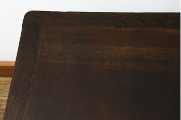 イギリスアンティーク　希少サイズ!!　オーク材　バルボスレッグが目を惹くサイドテーブル　(R-074174)