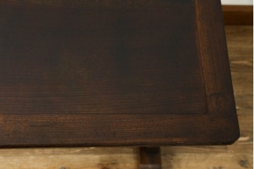 イギリスアンティーク　希少サイズ!!　オーク材　バルボスレッグが目を惹くサイドテーブル　(R-074174)