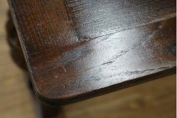 イギリスアンティーク　希少サイズ!!　オーク材　バルボスレッグが目を惹くサイドテーブル　(R-074174)