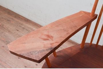 和製ヴィンテージ　小田急ハルク購入　ジョージナカシマ　LOUNGE ARM(ラウンジアーム)　One Arm(ワンアーム、片肘)　CN103　モダンに洗練された右アーム付きラウンジチェア(ジョージ・ナカシマ、アームチェア、イス、椅子、板座チェア、ビンテージ)(R-074175)