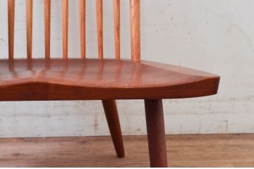 和製ヴィンテージ　小田急ハルク購入　ジョージナカシマ　LOUNGE ARM(ラウンジアーム)　One Arm(ワンアーム、片肘)　CN103　モダンに洗練された右アーム付きラウンジチェア(ジョージ・ナカシマ、アームチェア、イス、椅子、板座チェア、ビンテージ)(R-074175)