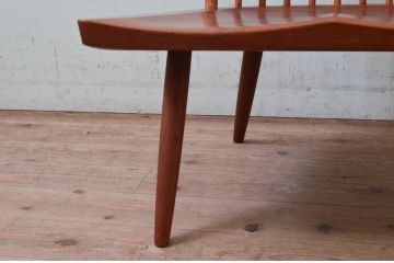 和製ヴィンテージ　小田急ハルク購入　ジョージナカシマ　LOUNGE ARM(ラウンジアーム)　One Arm(ワンアーム、片肘)　CN103　モダンに洗練された左アーム付きラウンジチェア(ジョージ・ナカシマ、アームチェア、イス、椅子、板座チェア、ビンテージ)(R-074176)