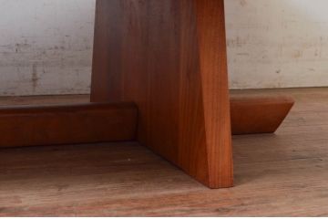 和製ビンテージ　レア　ジョージナカシマ　刻印なしの年代もの!!　小田急ハルク購入　MINGURENII COFFEE TABLE　濃淡の杢目が魅力的!素材のかたちを贅沢に活かしたコーヒーテーブル(ジョージ・ナカシマ、ミングレンII、ローテーブル、リビングテーブル、センターテーブル、ヴィンテージ、契り)(R-074177)