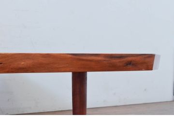和製ヴィンテージ　小田急ハルク購入　ジョージナカシマ　BENCH　CN108　木そのままの味わいが伝わるコノイドベンチ(ジョージ・ナカシマ、長椅子、板座チェア、ビンテージ)(R-074178)