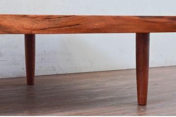 和製ヴィンテージ　小田急ハルク購入　ジョージナカシマ　BENCH　CN108　木そのままの味わいが伝わるコノイドベンチ(ジョージ・ナカシマ、長椅子、板座チェア、ビンテージ)(R-074178)