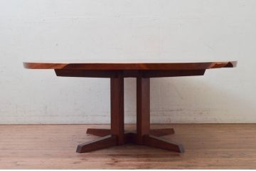 和製ビンテージ　レア　ジョージナカシマ　刻印なしの年代もの!!　小田急ハルク購入　ROUND TABLE　素材のかたちと杢目を活かしたラウンドテーブル(ジョージ・ナカシマ、丸テーブル、ローテーブル、リビングテーブル、センターテーブル、ヴィンテージ、契り)(R-074179)