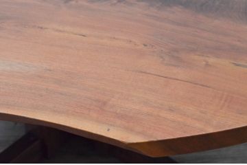 和製ビンテージ　レア　ジョージナカシマ　刻印なしの年代もの!!　小田急ハルク購入　ROUND TABLE　素材のかたちと杢目を活かしたラウンドテーブル(ジョージ・ナカシマ、丸テーブル、ローテーブル、リビングテーブル、センターテーブル、ヴィンテージ、契り)(R-074179)